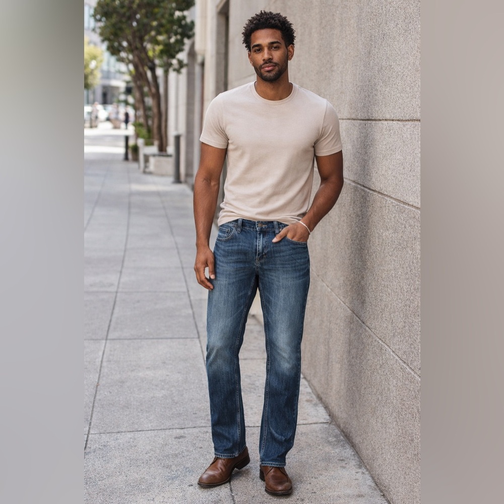 Brothers/Sons Slim Taper Jeans 33x34 Workwear Clean Fit Retro Revival Denim